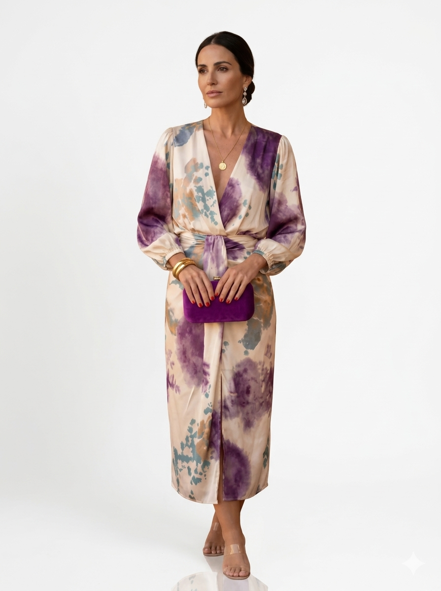 VALERIA-Vestido elegante con escote en V