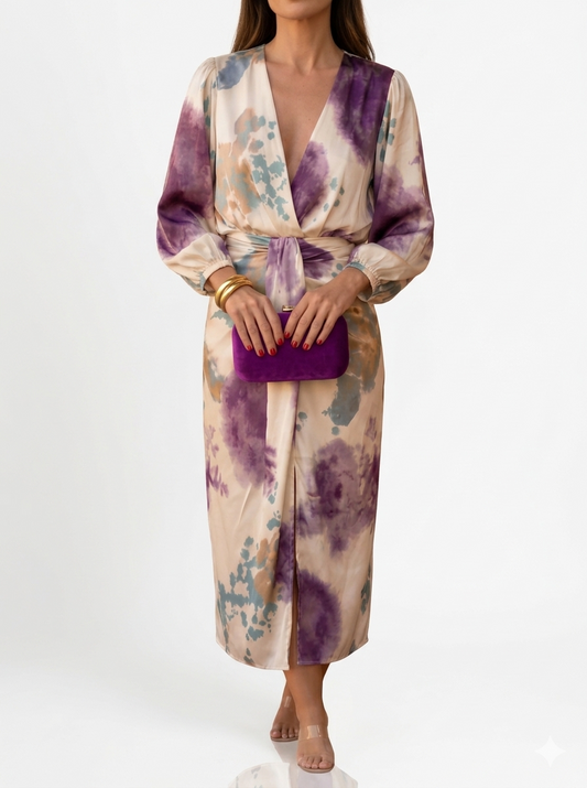 VALERIA-Vestido elegante con escote en V