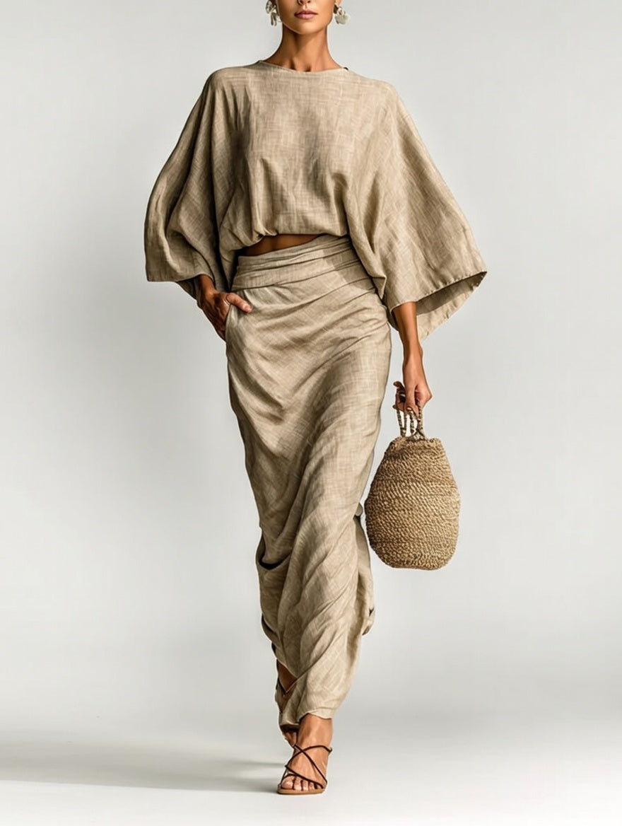 MARTA- Conjunto de falda de manga larga