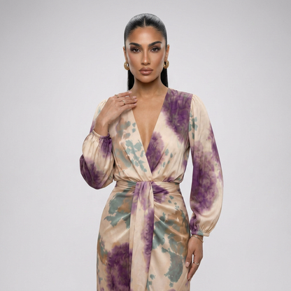 VALERIA-Vestido elegante con escote en V