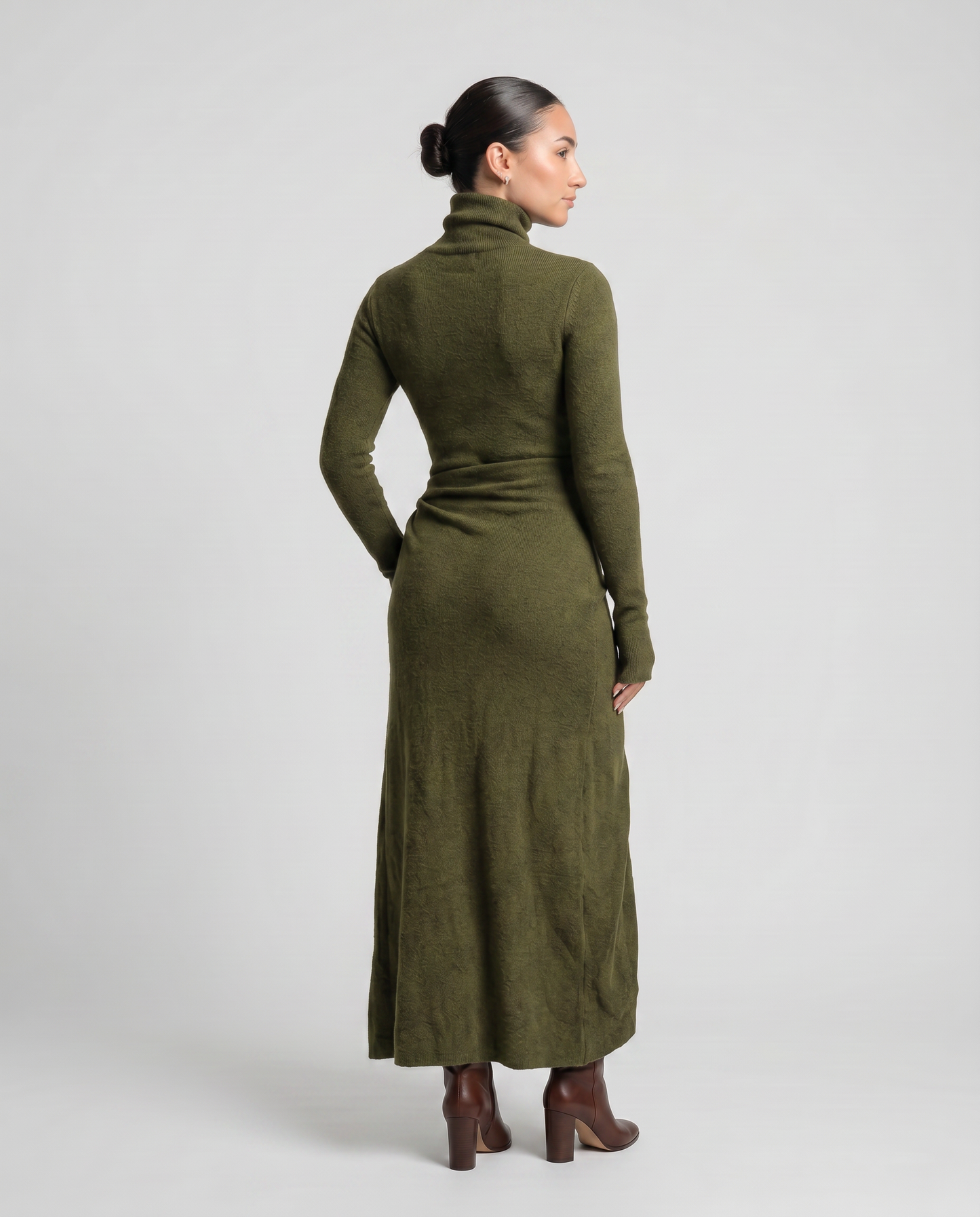 NAIRA-Vestido maxi con nudo lateral