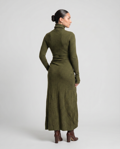 NAIRA-Vestido maxi con nudo lateral