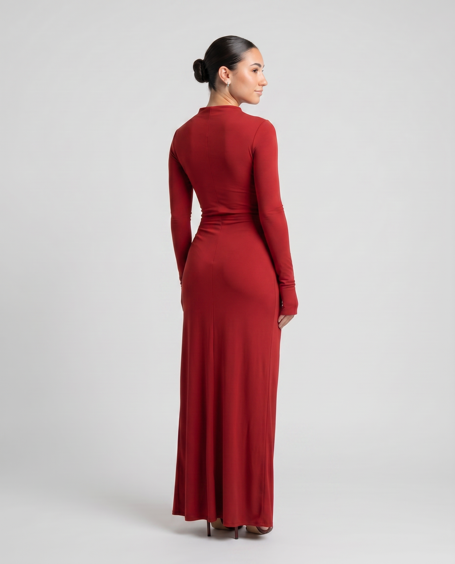 NAIRA-Vestido maxi con nudo lateral