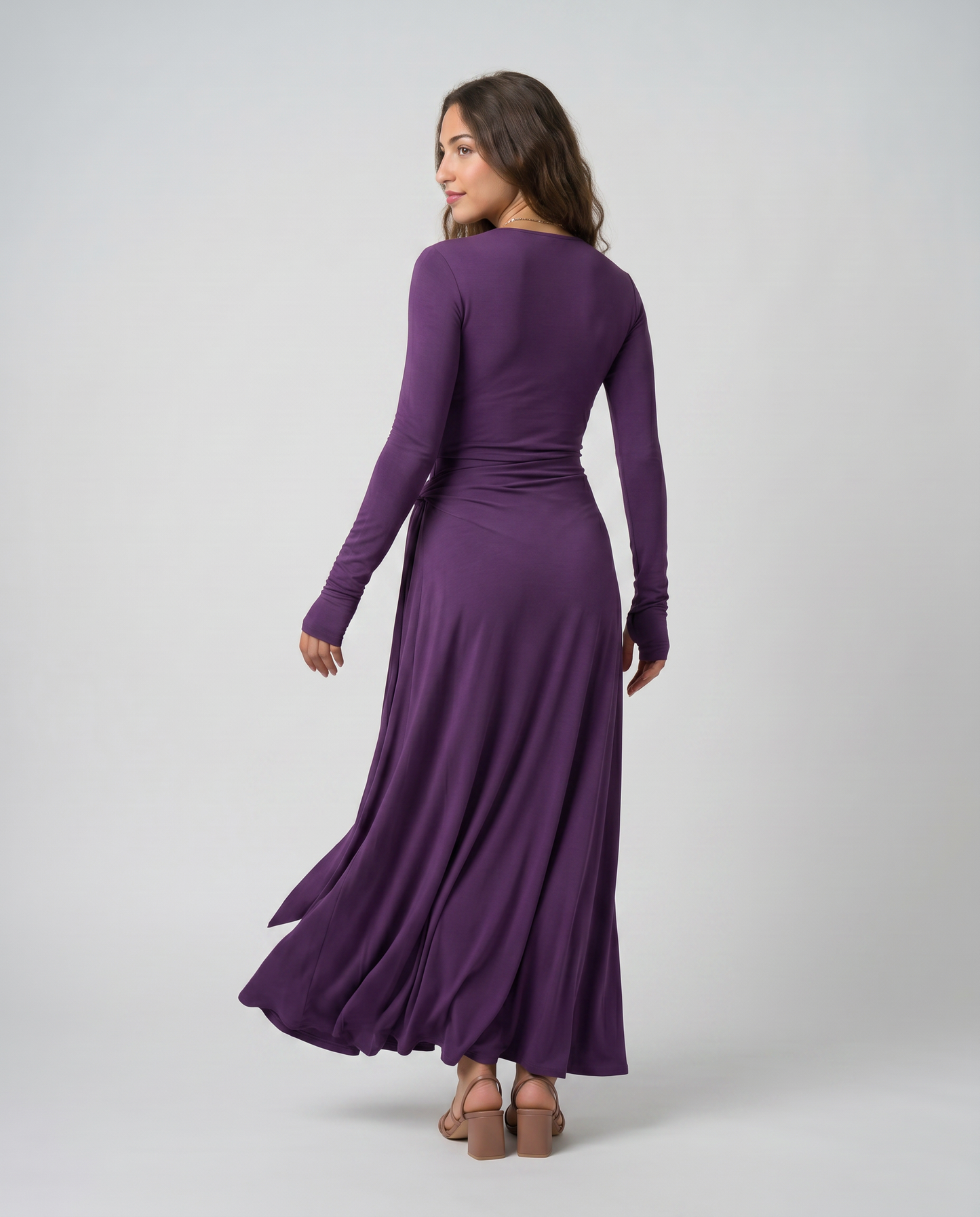 NAIRA-Vestido maxi con nudo lateral