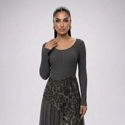 CARMEN-Vestido maxi bohemio con estampado leopardo