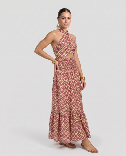 ELSA-Conjunto Elegante con Diseño de Hombros Descubiertos
