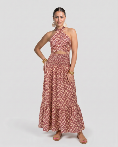 ELSA-Conjunto Elegante con Diseño de Hombros Descubiertos
