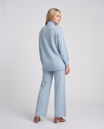 NOA- Conjunto de punto: jersey cuello alto y pantalón ancho