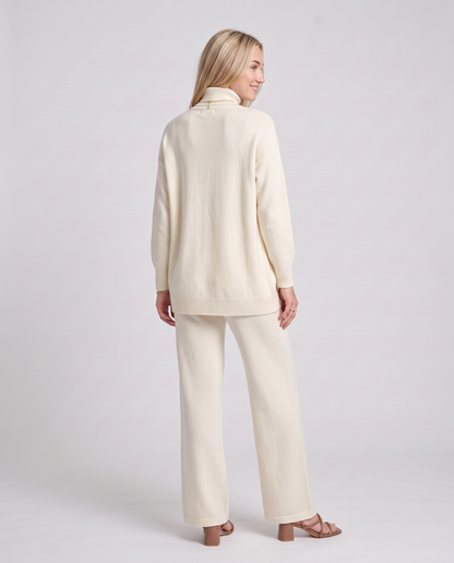 NOA- Conjunto de punto: jersey cuello alto y pantalón ancho