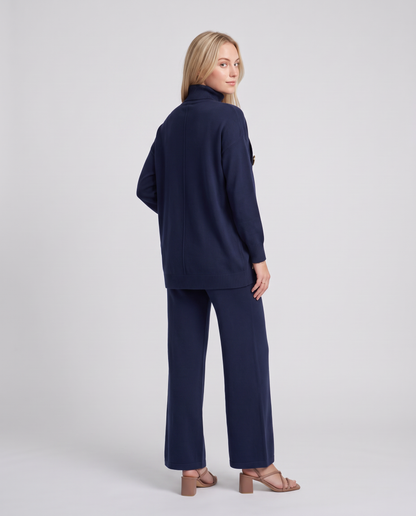 NOA- Conjunto de punto: jersey cuello alto y pantalón ancho