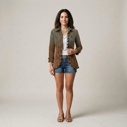 ROCIO-Chaqueta Cachemira con Volantes