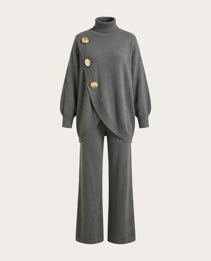 NOA- Conjunto de punto: jersey cuello alto y pantalón ancho
