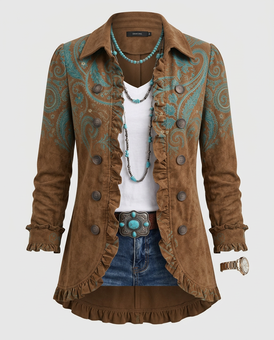 ROCIO-Chaqueta Cachemira con Volantes