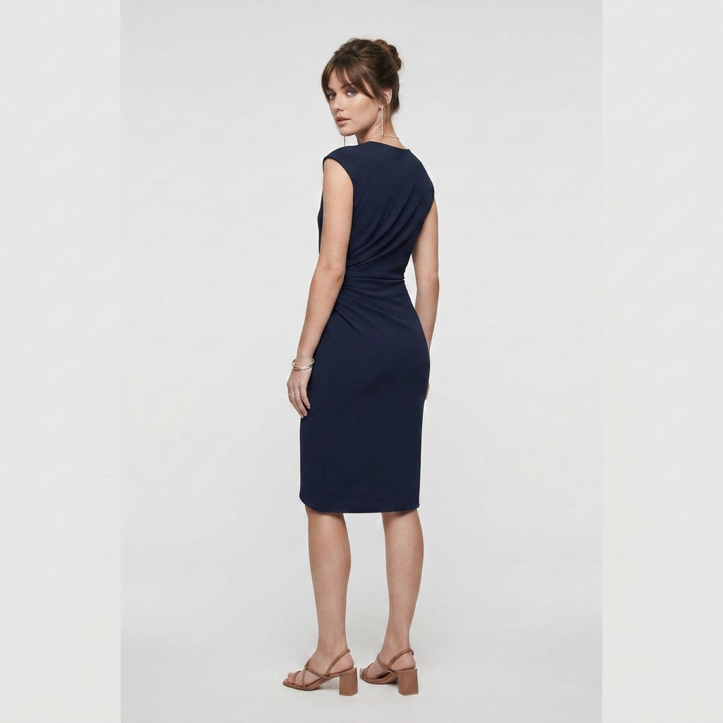 Ruca-Vestido Elegante Midi Drapeado