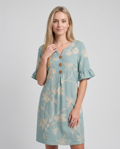 CORAL-Vestido informal de mujer con estampado floral