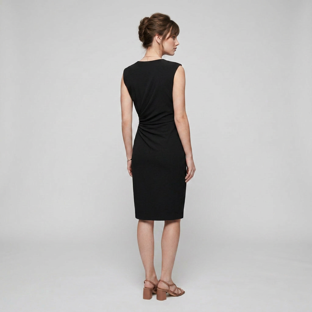 Ruca-Vestido Elegante Midi Drapeado
