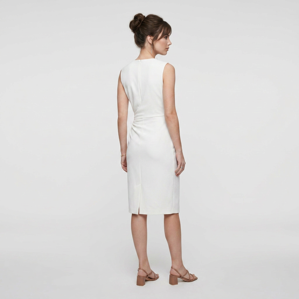 Ruca-Vestido Elegante Midi Drapeado