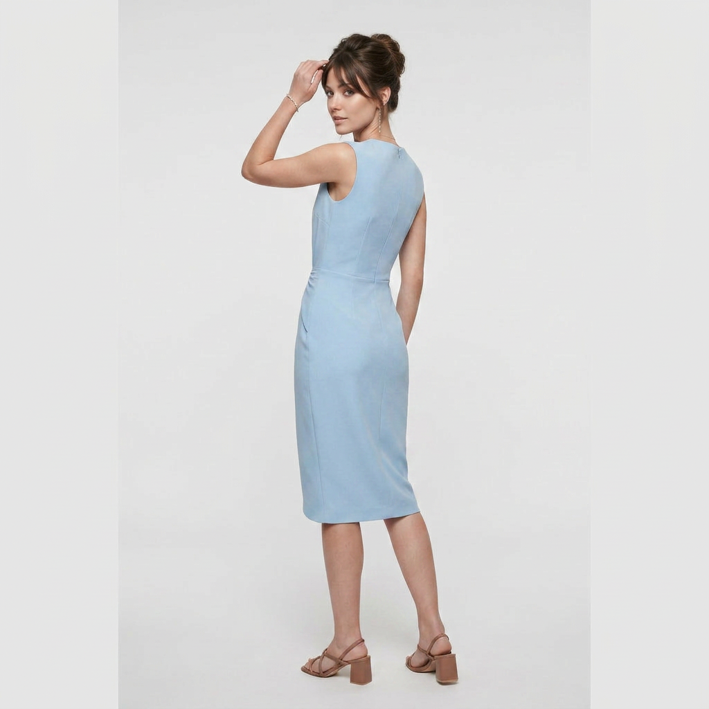 Ruca-Vestido Elegante Midi Drapeado