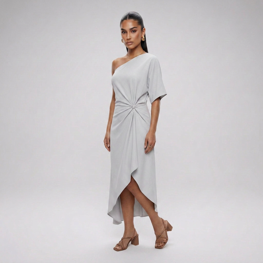 Camila- Vestido asimétrico elegante
