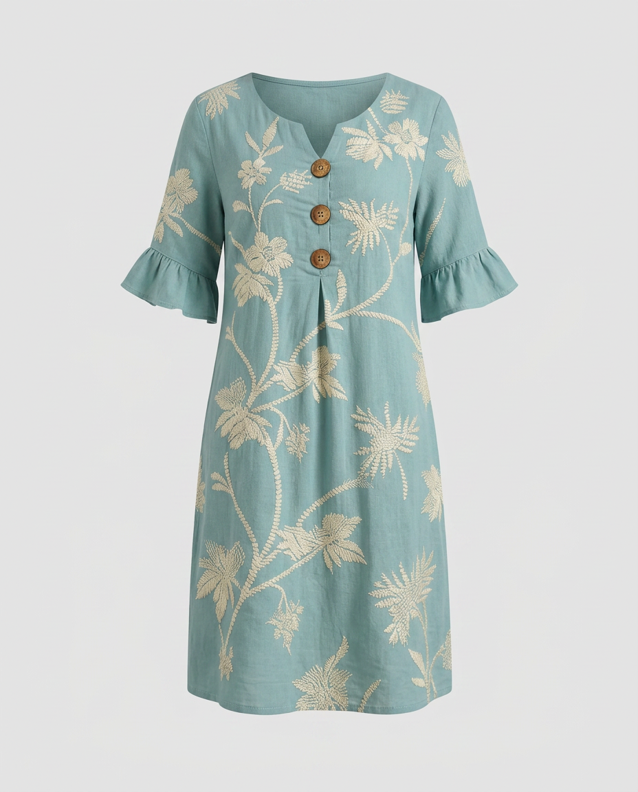 CORAL-Vestido informal de mujer con estampado floral