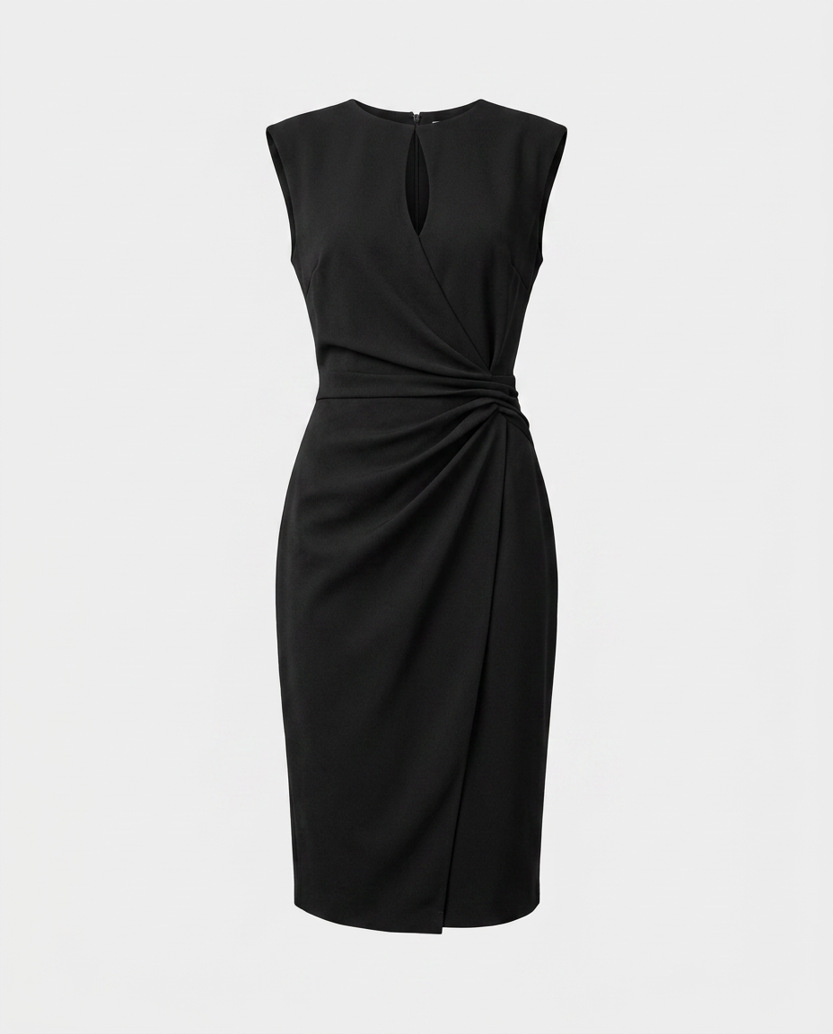 Ruca-Vestido Elegante Midi Drapeado