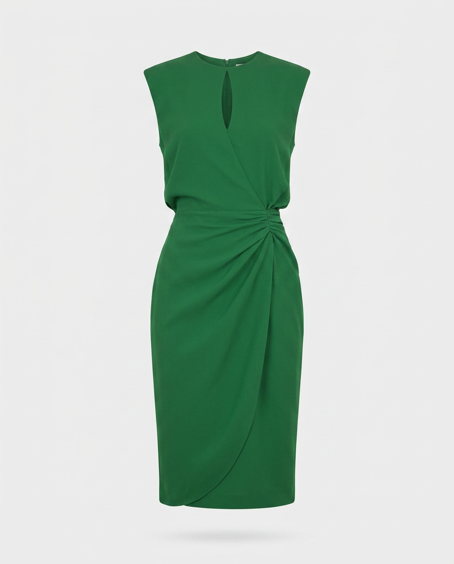 Ruca-Vestido Elegante Midi Drapeado