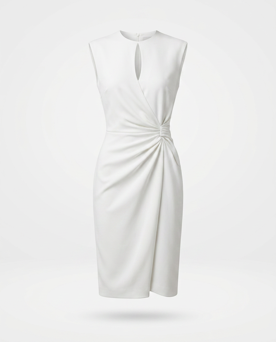 Ruca-Vestido Elegante Midi Drapeado