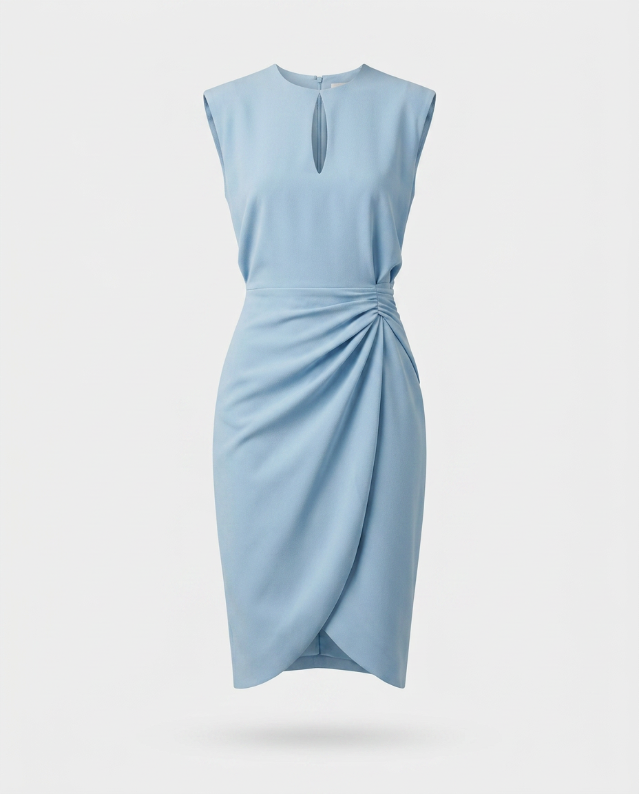 Ruca-Vestido Elegante Midi Drapeado