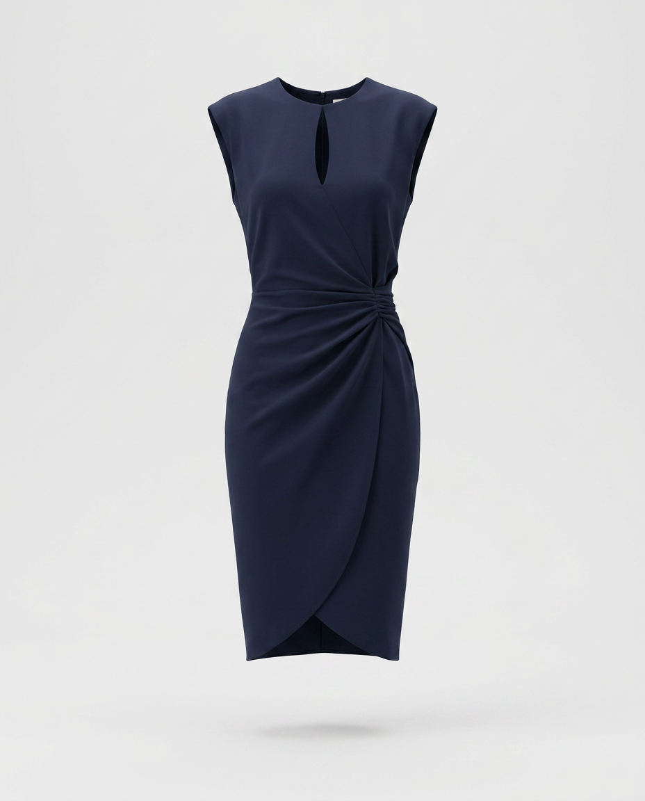 Ruca-Vestido Elegante Midi Drapeado