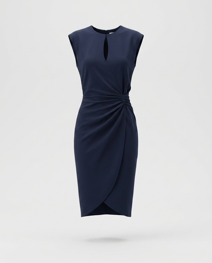 Ruca-Vestido Elegante Midi Drapeado